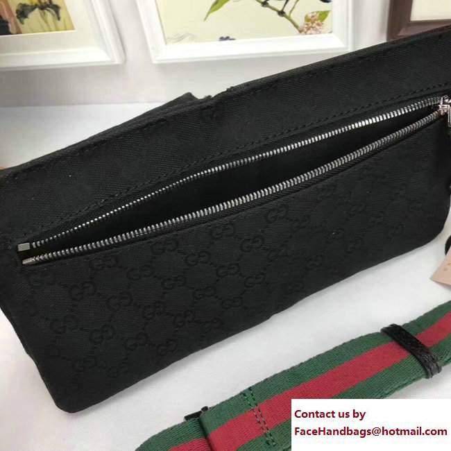 Gucci GG Canvas Bum-Bag Waist Belt Bag 28566 Black - Click Image to Close