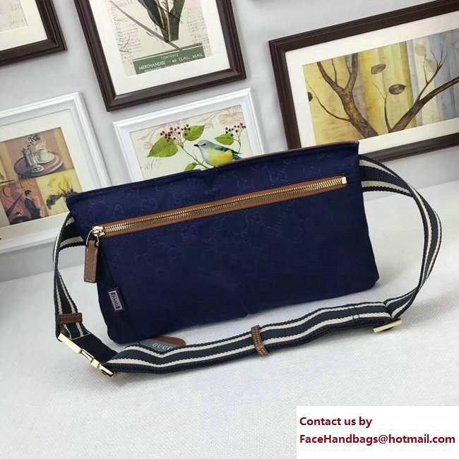 Gucci GG Canvas Bum-Bag Waist Belt Bag 28566 Blue - Click Image to Close
