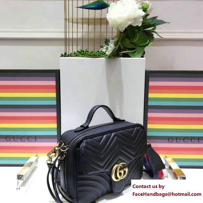 Gucci GG Marmont Matelasse Chevron Small Shoulder Bag 498100 Black 2017