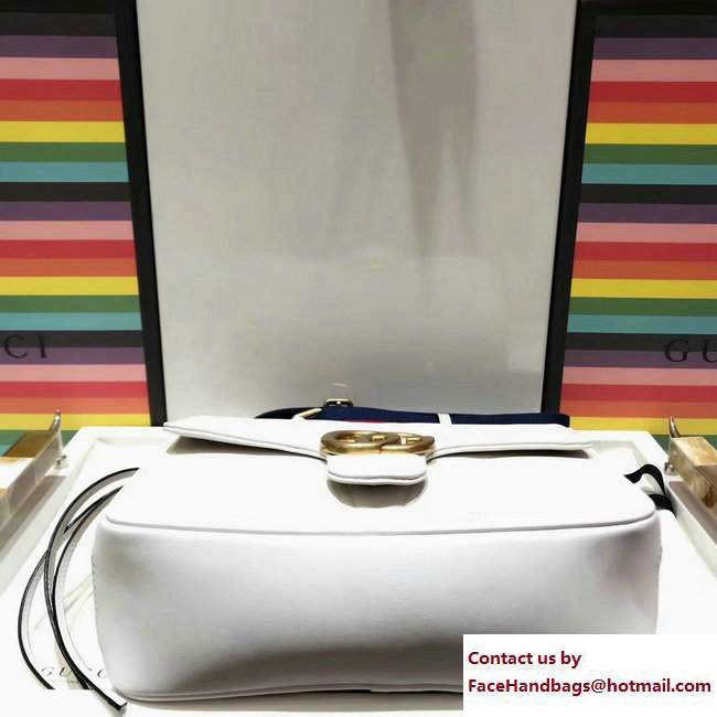 Gucci GG Marmont Matelasse Chevron Small Shoulder Bag 498100 White 2017