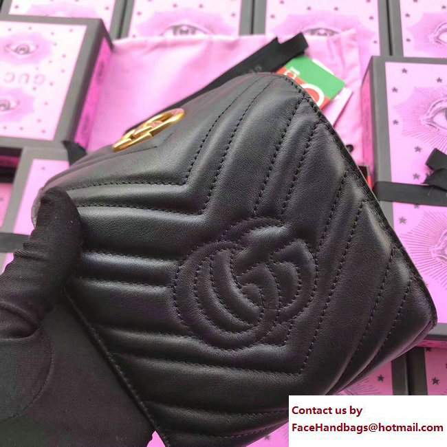 Gucci GG Marmont Matelasse Chevron Wallet 474802 Black 2017 - Click Image to Close