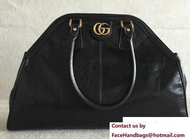 Gucci GG Tote Bag 501015 Leather Black Spring 2018 - Click Image to Close