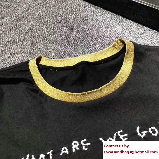 Gucci Gold Collar T-shirt Black 2018 - Click Image to Close
