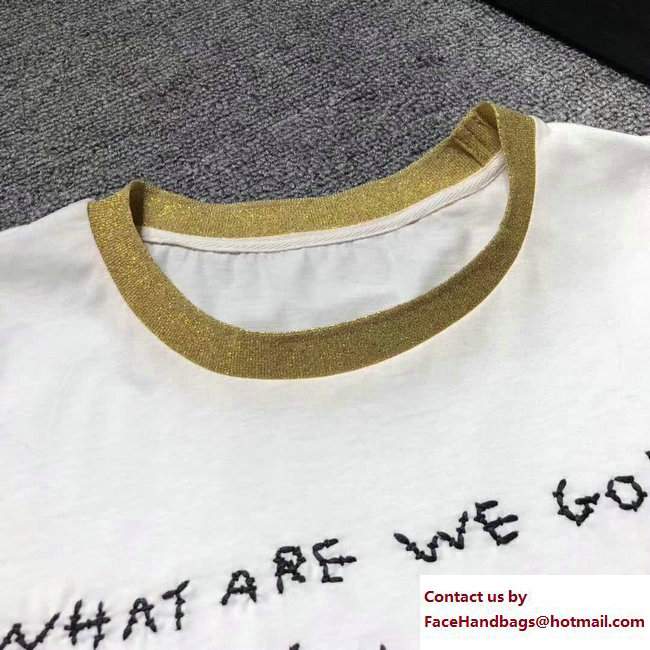 Gucci Gold Collar T-shirt White 2018 - Click Image to Close