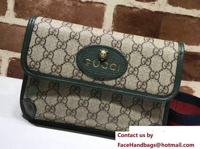 Gucci GucciTotem Web GG Supreme Messenger Bag 489617 Green 2018 - Click Image to Close