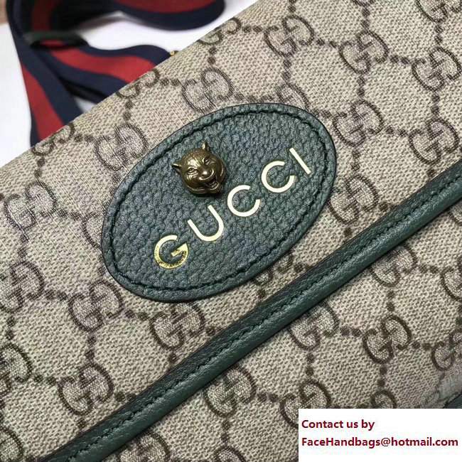 Gucci GucciTotem Web GG Supreme Messenger Bag 489617 Green 2018