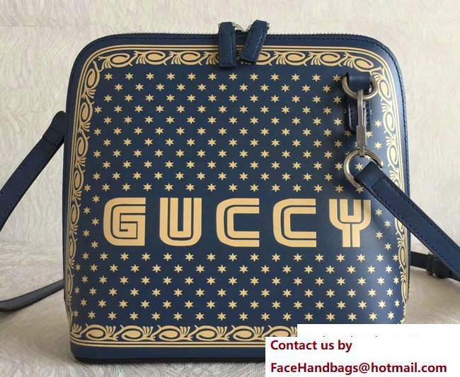 Gucci Guccy Printed Crossbody Bag 501122 Blue Spring 2018 - Click Image to Close