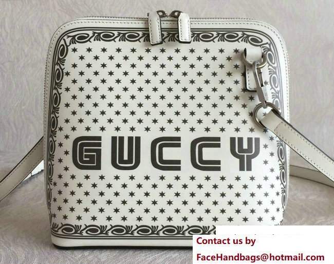 Gucci Guccy Printed Crossbody Bag 501122 White Spring 2018