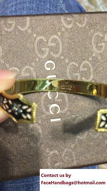 Gucci Icon Bracelet In Yellow Gold With Enamel 482016