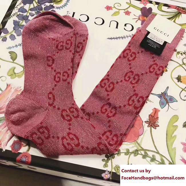Gucci Interlocking G Cotton Socks Pink 2018
