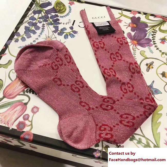 Gucci Interlocking G Cotton Socks Pink 2018