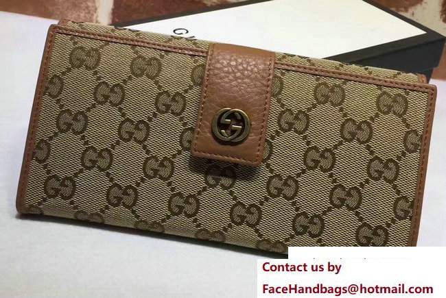 Gucci Interlocking G Miss GG Continental Wallet 337335 Brown