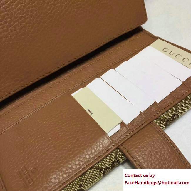 Gucci Interlocking G Miss GG Continental Wallet 337335 Brown