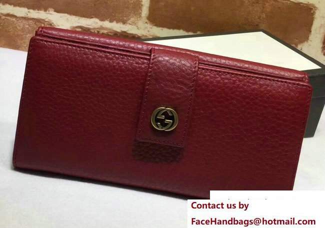 Gucci Interlocking G Miss GG Continental Wallet 337335 Leather Dark Red - Click Image to Close