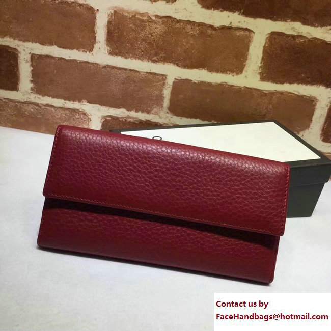 Gucci Interlocking G Miss GG Continental Wallet 337335 Leather Dark Red - Click Image to Close