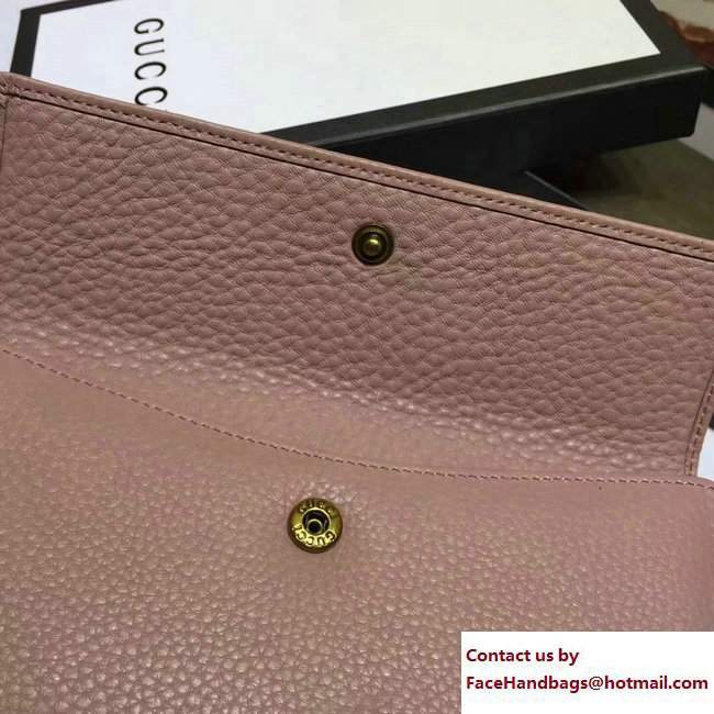 Gucci Interlocking G Miss GG Continental Wallet 337335 Leather Nude Pink