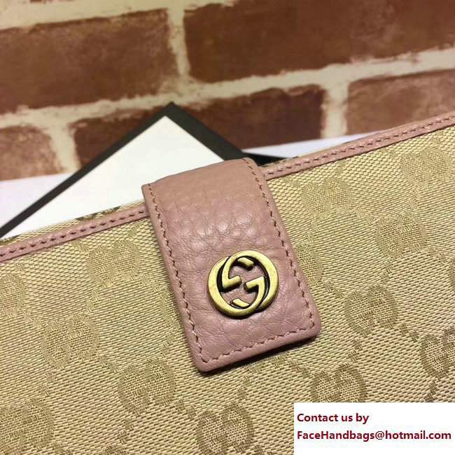 Gucci Interlocking G Miss GG Continental Wallet 337335 Nude Pink