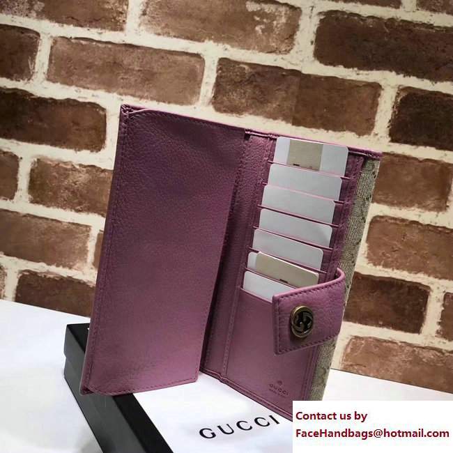 Gucci Interlocking G Miss GG Continental Wallet 337335 Pink
