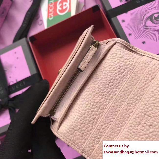Gucci Leather Card Case With Butterfly 499361 Light Pink 2018 - Click Image to Close