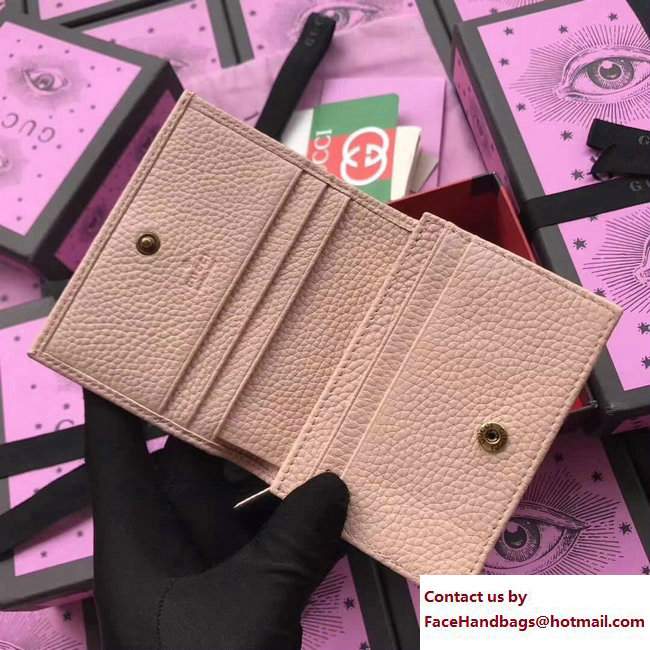 Gucci Leather Card Case With Butterfly 499361 Light Pink 2018 - Click Image to Close