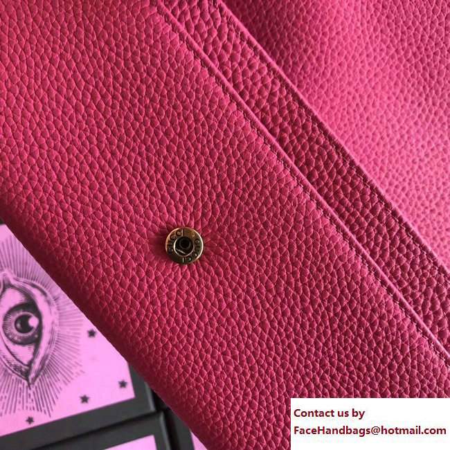 Gucci Leather Continental Wallet With Butterfly 499359 Bright Pink 2018 - Click Image to Close