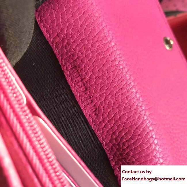 Gucci Leather Continental Wallet With Butterfly 499359 Bright Pink 2018 - Click Image to Close