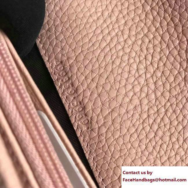 Gucci Leather Continental Wallet With Butterfly 499359 Light Pink 2018 - Click Image to Close
