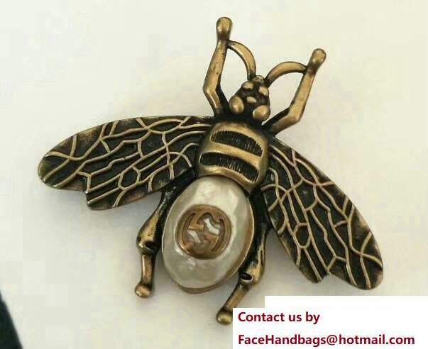 Gucci Metal Bee Brooch With Pearls - Click Image to Close
