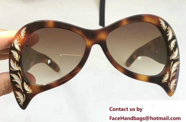 Gucci Oversize Acetate And Mother Of Pearl Sunglasses 470469 03 2017 - Click Image to Close