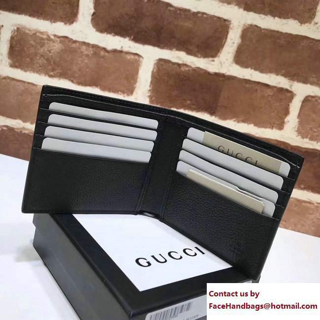 Gucci Print Leather Vintage Logo Bi-Fold Wallet 496309 Black 2017 - Click Image to Close