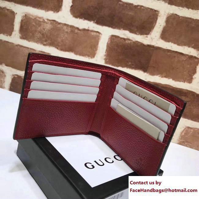 Gucci Print Leather Vintage Logo Bi-Fold Wallet 496309 Red 2017 - Click Image to Close