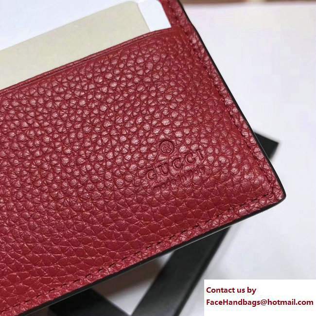 Gucci Print Leather Vintage Logo Bi-Fold Wallet 496309 Red 2017