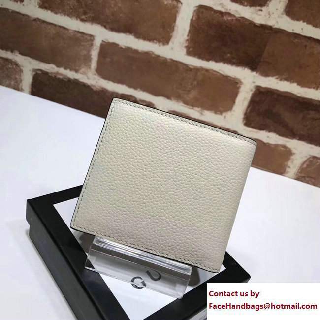 Gucci Print Leather Vintage Logo Bi-Fold Wallet 496309 White 2017