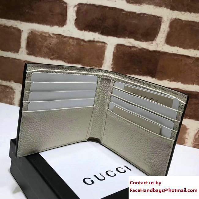 Gucci Print Leather Vintage Logo Bi-Fold Wallet 496309 White 2017