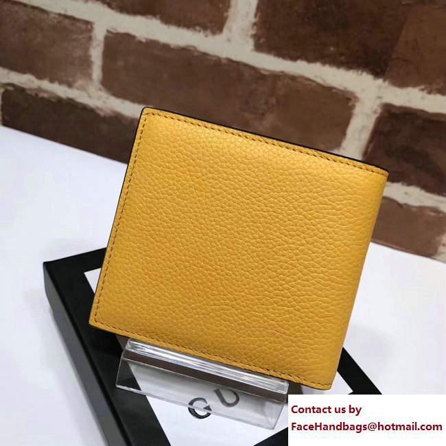 Gucci Print Leather Vintage Logo Bi-Fold Wallet 496309 Yellow 2017