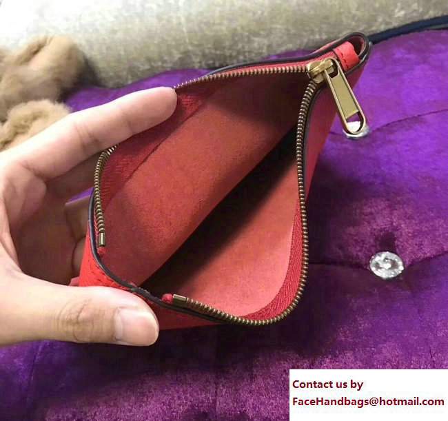 Gucci Print Leather Vintage Logo Small Portfolio Pouch Clutch Bag 495665 Red 2017 - Click Image to Close
