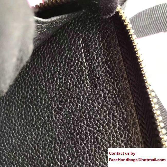 Gucci Print Leather Vintage Logo Zip Around Card Case 496319 Black 2017