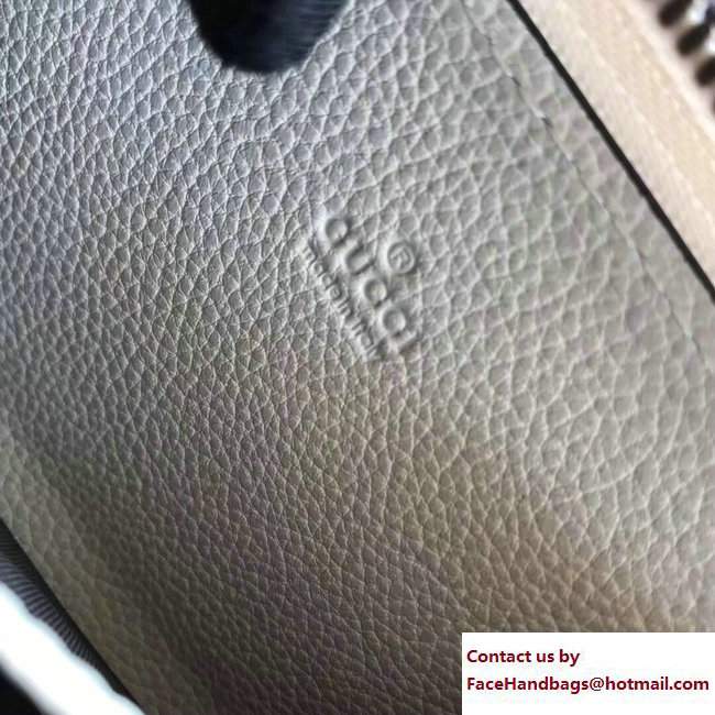 Gucci Print Leather Vintage Logo Zip Around Card Case 496319 White 2017