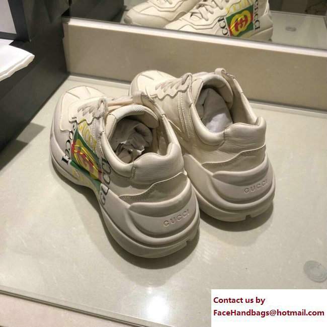 Gucci Rhyton Gucci Logo Leather Sneakers 500878 2018 - Click Image to Close