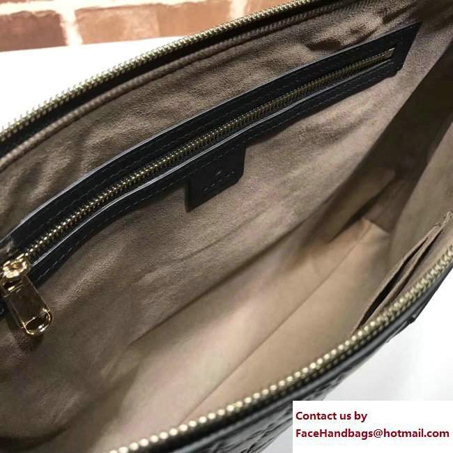 Gucci Signature Leather Soft Men's Messenger Bag 473882 Black - Click Image to Close