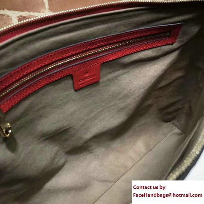 Gucci Signature Leather Soft Men's Messenger Bag 473882 Red