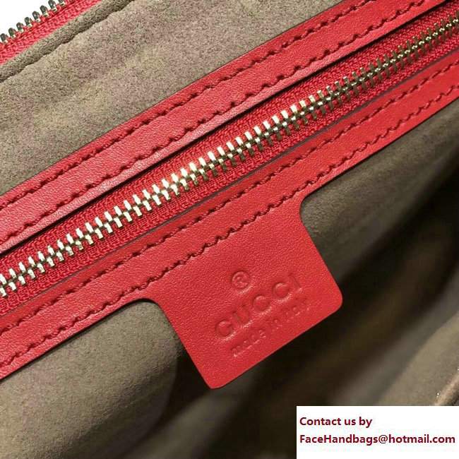 Gucci Signature Leather Soft Men's Messenger Bag 473882 Red