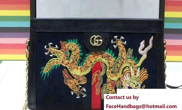Gucci Structured Shape Dragon Embroidered Ophidia GG Small Shoulder Bag 503877 2017