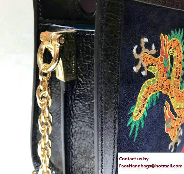 Gucci Structured Shape Dragon Embroidered Ophidia GG Small Shoulder Bag 503877 2017 - Click Image to Close