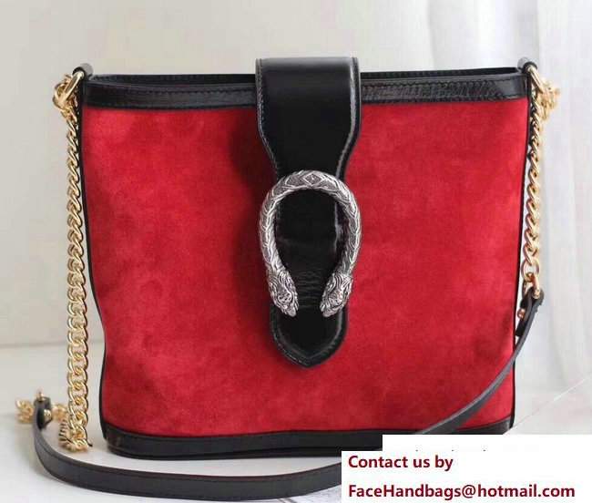 Gucci Suede Dionysus Medium Bucket Bag 499622 Red 2017