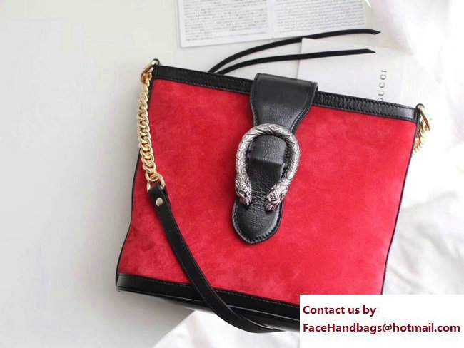 Gucci Suede Dionysus Medium Bucket Bag 499622 Red 2017 - Click Image to Close
