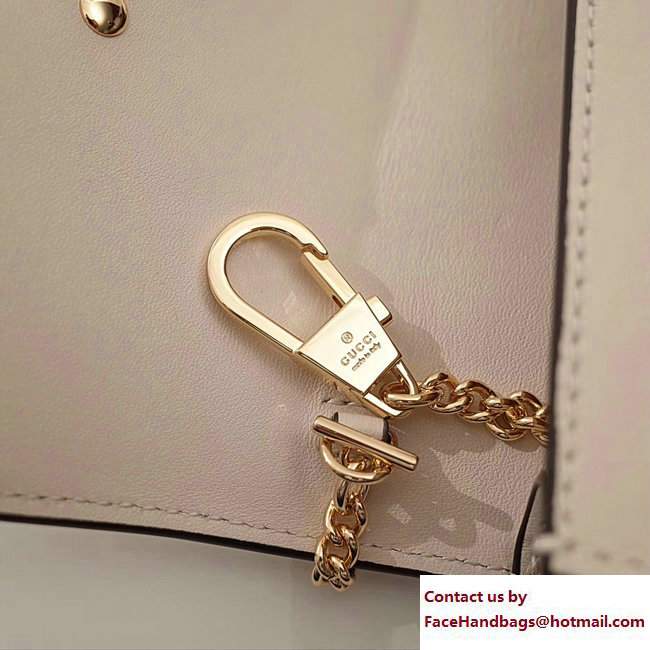 Gucci Sylvie Web Leather Mini Chain Bag 494646 White 2018