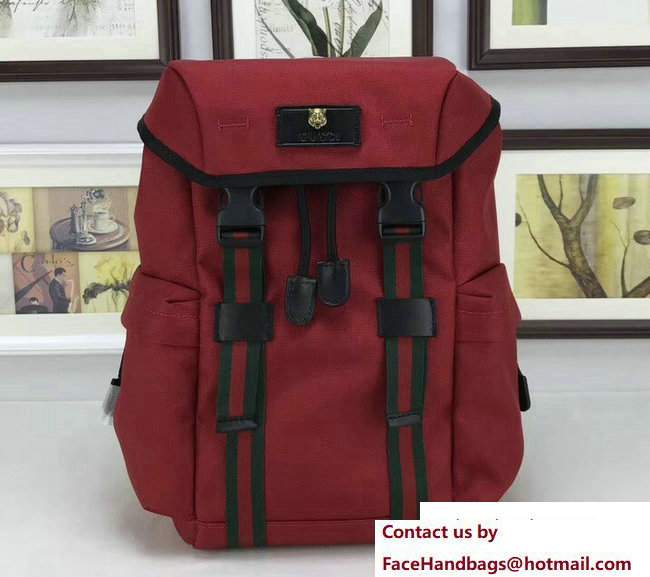 Gucci Techno Canvas Techpack Backpack Small Bag 478327 Red 2017