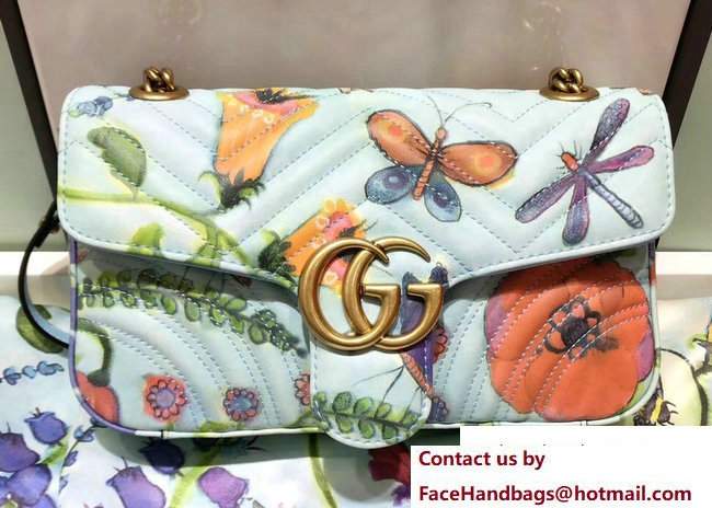 Gucci Unskilled Worker GG Marmont Shoulder Small Bag 443497 Jeanie's Garden 2017 - Click Image to Close