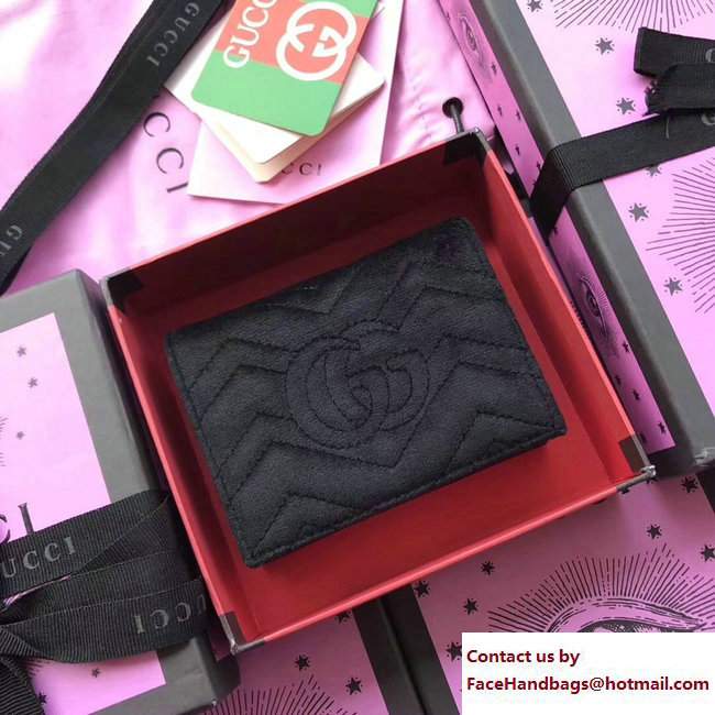 Gucci Velvet GG Marmont Card Case 466492 Black 2017